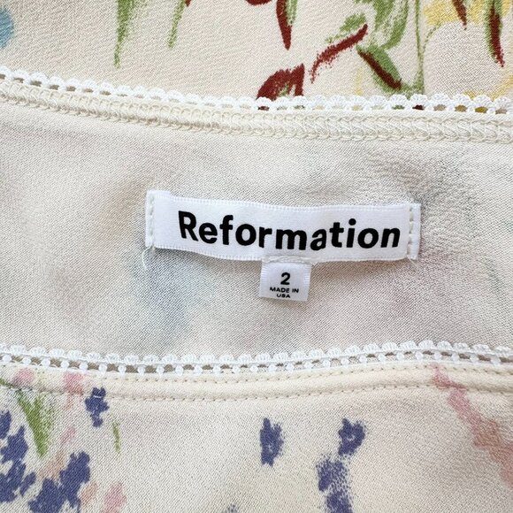 Reformation Layla Skirt Midi Maxi in Etude Cream Floral 2 - Picture 6 of 14